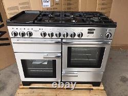 Rangemaster Professional Deluxe 110 D/F Stainless Steel With Hood & Splashback