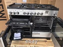 Rangemaster Professional Deluxe 110 D/F Stainless Steel With Hood & Splashback