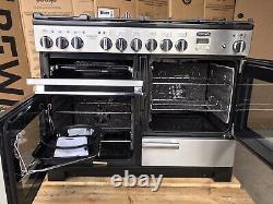 Rangemaster Professional Deluxe 110 D/F Stainless Steel With Hood & Splashback