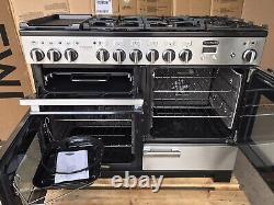 Rangemaster Professional Deluxe 110 D/F Stainless Steel With Hood & Splashback