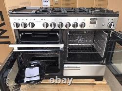 Rangemaster Professional Deluxe 110 D/F Stainless Steel With Hood & Splashback