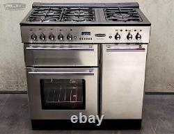 Rangemaster TOLEDO 90 90cm Dual Fuel RANGE COOKER Stainless Steel Chrome (2J09M)