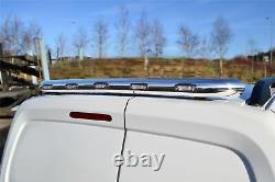Rear Roof Beacon Light Bar + LEDs For Volkswagen Caddy 2010 2015 Chrome Bar