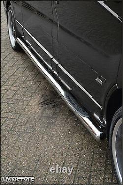 Renault Trafic 01-14 76mm Lwb 3 Steps Side Bars Stainless Steel Chrome Step Van