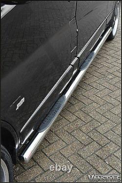 Renault Trafic 01-14 76mm Lwb 3 Steps Side Bars Stainless Steel Chrome Step Van