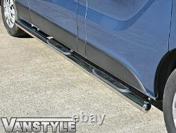 Renault Trafic 2001-2014 76mm 4 Step Lwb Side Bars Stainless Steel Chrome Steps