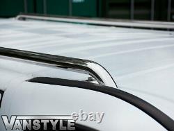 Renault Trafic Lwb 200114 Polished Chrome Stainless Steel Roof Bars Rails Rack