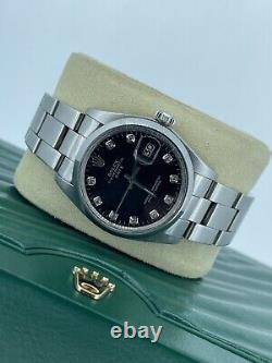 Rolex Oyster Date 34mm Stainless Steel With Diamond Dial Year 1979 Model 1500