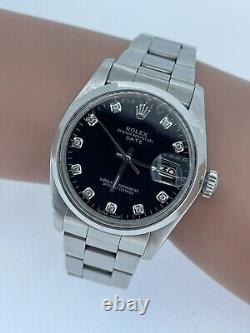 Rolex Oyster Date 34mm Stainless Steel With Diamond Dial Year 1979 Model 1500