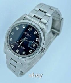 Rolex Oyster Date 34mm Stainless Steel With Diamond Dial Year 1979 Model 1500