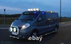 Roof Bar A+ LED Spots+LEDs To Fit Ford Transit MK6 00 06 Stainless Front Low