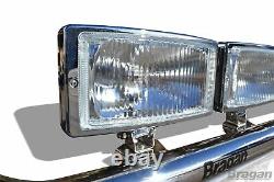 Roof Bar A + Rectangle Chrome Spot + LED To Fit Volkswagen Crafter 06 14 Front