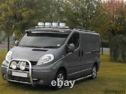 Roof Bar A + Spots + LED To Fit Ford Transit MK7 2007 2014 Front Low Stainless