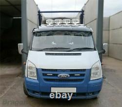 Roof Bar A + Spots + LED To Fit Ford Transit MK7 2007 2014 Front Low Stainless