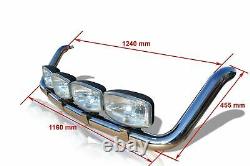 Roof Bar+Jumbo LED Spots+LEDs To Fit Fiat Ducato 07-14 Stainless Steel High Van