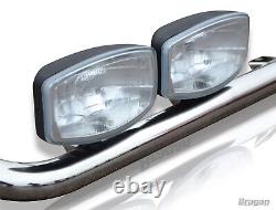 Roof Bar + LED Spots Lamp s For Mercedes Axor CHROME Stainless Steel Front Truck