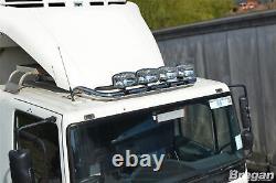 Roof Bar + LED Spots Lamps s For Mercedes Atego Low Cab CHROME Stainless Truck