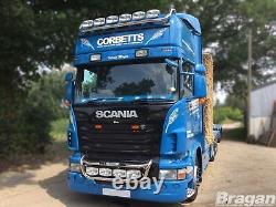 Roof Bar + LED Spots s + Beacon For Scania 4 Series Topline Cab CHROME Truck Top