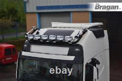 Roof Bar + Slim LEDs + Chrome Spots To Fit Volvo FH5 Globetrotter XL 2021+ BLACK