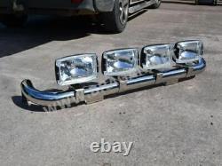 Roof Bar + Spot Lamps For Mitsubishi Canter CHROME Stainless Steel Truck Light