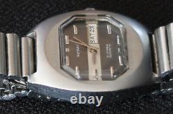 Rotary Watch 21 Jewels Automatic Brushed Chrome And Slate Hexagon Dial A Classic