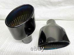 Rs3 Rs4 Rs5 Rs6 S1 S3 S4 6 X 4 Oval Dual Exhaust Black Chrome Tailpipes Tips