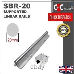 SBR20 SBR Supported Linear shaft Guide Rail Chromed Steel 20mm + SBR20uu Bearing