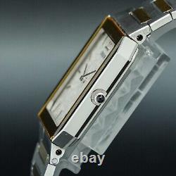 SEIKO CREDOR cal. 5A74 New BATT Rectangle Dial Square Gold Silver Tank Shape Men