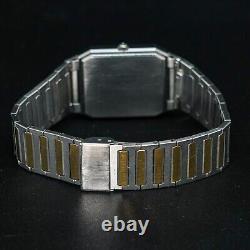 SEIKO CREDOR cal. 5A74 New BATT Rectangle Dial Square Gold Silver Tank Shape Men