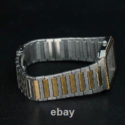 SEIKO CREDOR cal. 5A74 New BATT Rectangle Dial Square Gold Silver Tank Shape Men