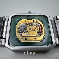 SEIKO CREDOR cal. 5A74 New BATT Rectangle Dial Square Gold Silver Tank Shape Men