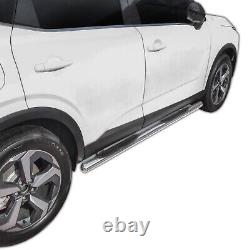 SIDE BARS LUXURY CHROME SIDE STEPS pair for Nissan Qashqai 2021-up