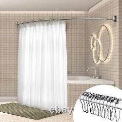 STAINLESS STEEL EXTENSIBLE CURVED BATH TUB SHOWER CURTAIN RODRAIL 115-220cm