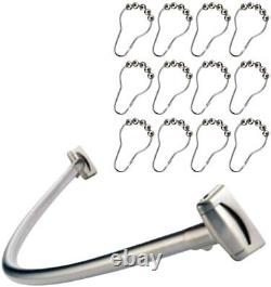 S/s Steel Chrome Extensible Curved Standard Bathtub Shower Curtain Rod Rail