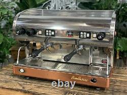San Marino Lisa 2 Group Chrome Brass Base Espresso Coffee Machine Commercial