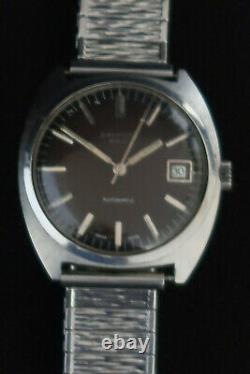 Sanford Bros Mens Automatic Watch Brown & Polished Chrome Dial A Vintage Beauty