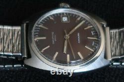 Sanford Bros Mens Automatic Watch Brown & Polished Chrome Dial A Vintage Beauty