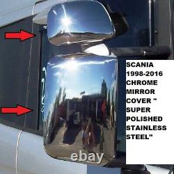 Scania 1998-2016 Chrome Mirror Cover'' Stainless Steel'' 4 Pcs