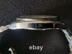 Seiko 5m63 0ak0 Kinetic Watch Silver Grey And Chrome Dial Stainless Steel Strap