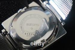 Seiko 6119 5400 Watch 17 Jewels Automatic Brown And Chrome Dial Shark Mesh Strap