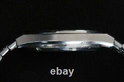Seiko Sq 8223-8060 Watch Grey & Chrome Dial Steel Strap A Retro Vintage Classic