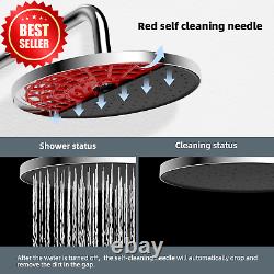 Self-Cleaning Rainfall Shower Kit 304 Stainless Steel Adjustable Rail Chrome