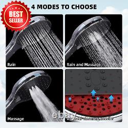 Self-Cleaning Rainfall Shower Kit 304 Stainless Steel Adjustable Rail Chrome