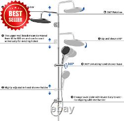 Self-Cleaning Rainfall Shower Kit 304 Stainless Steel Adjustable Rail Chrome