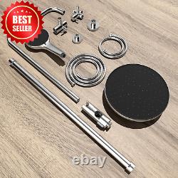 Self-Cleaning Rainfall Shower Kit 304 Stainless Steel Adjustable Rail Chrome