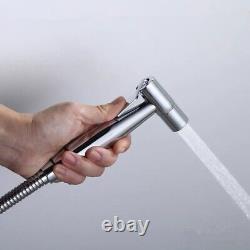 Shiny Chrome Brass Angle Valve Cold For Bidet Sprayer Switch With2m Spring Hose