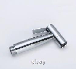 Shiny Chrome Brass Angle Valve Cold For Bidet Sprayer Switch With2m Spring Hose