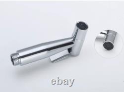 Shiny Chrome Brass Angle Valve Cold For Bidet Sprayer Switch With2m Spring Hose