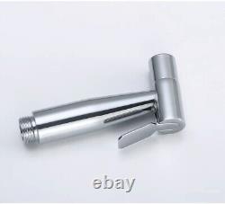 Shiny Chrome Brass Angle Valve Cold For Bidet Sprayer Switch With2m Spring Hose