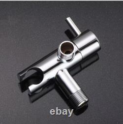 Shiny Chrome Brass Angle Valve Cold For Bidet Sprayer Switch With2m Spring Hose